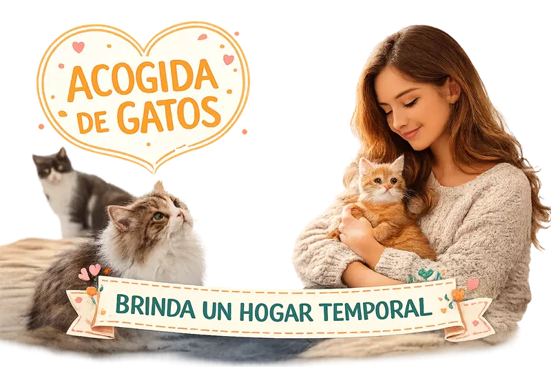 Gatito en manos para ser acogido
