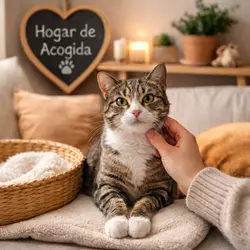 Gato en hogar de acogida