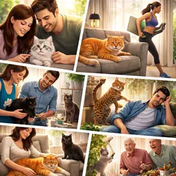 Guía visual de errores al adoptar un gato como no evaluar su personalidad, 
                          tiempo disponible o elegir solo por su apariencia