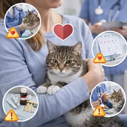 Cuidado saludable de gatos con revisiones veterinarias calendario de vacunas 
                          y control de salud para gatos en casa