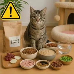 gato con comida natural y pienso casero señal de peligro dieta barf 
                              riesgos alimentacion gatos saludable nutricion felina consejos 
                              expertos