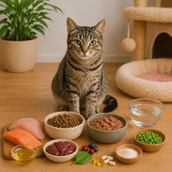 alimentación gato adulto con proteina alta taurina comida húmeda 
                              y seca hidratación adecuada dieta balanceada gatos salud corazón 
                              visión mascotas