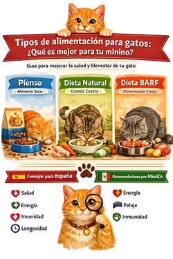 Imagen de tipos de alimentos para gatos