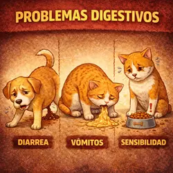 problemas digestivos en gatos diarrea vómitos sensibilidad mejor pienso 
                           digestivo para gatos alimento fácil digestión dieta gastrointestinal 
                           felina recomendada
