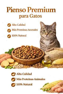 pienso premium para gatos alta calidad con proteínas animales 100% 
                              natural comida seca saludable mejor alimento para gatos comparativa 
                              nutrición felina