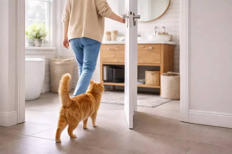 gato siguiendo a su dueño al baño comportamiento felino curioso y apego emocional por 
                    que mi gato me sigue al baño explicación experta gatos domésticos conducta gato en casa