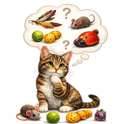 con que juguete jugar gato pensando juegos de caza para gatos juguetes interactivos ratones pelotas 
                       estimulación mental felina