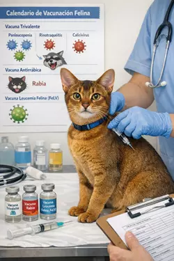 vacunas gato abisinio calendario vacunacion gatos veterinario vacunando gato abisinio 
                       vacunas obligatorias gatos salud felina prevencion enfermedades gatos domesticos