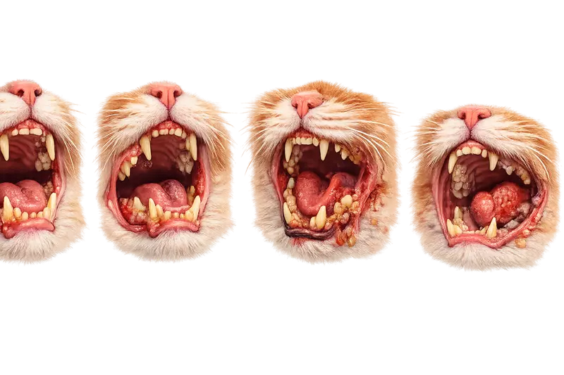 Imagen de bocas enfermas de gatos