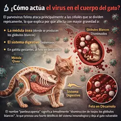 Imagen de como actua l virus del panleucopenia