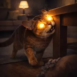 gato con atrofia progresiva de retina en fase media chocando con muebles por pérdida parcial de visión, 
                          síntomas intermedios de ceguera en gatos y enfermedad ocular felina