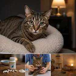 tratamiento atrofia progresiva de retina en gatos cuidados veterinarios 
                          suplemento taurina gato adaptación hogar gato ciego control salud felina 
                          enfermedad ocular gatos
