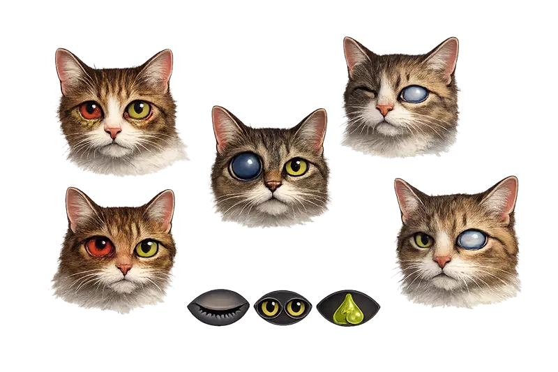 Imagen de ojos enfermos de gatos