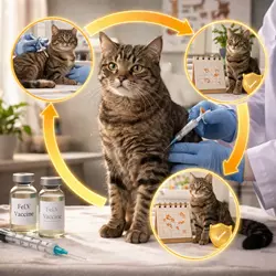 Imagen que muestra a un gato adulto recibiendo la vacuna contra la leucemia felina 
                          (FeLV), resaltando la importancia de mantener la vacunación al día en gatos adultos 
                          para proteger su salud y prevenir enfermedades graves.