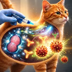 vacuna contra la rabia en gatos estimulando el sistema inmune generando anticuerpos 
                         y proteccion frente al virus de la rabia